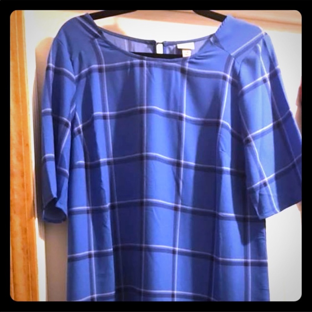 Merona plaid shift dress size Large